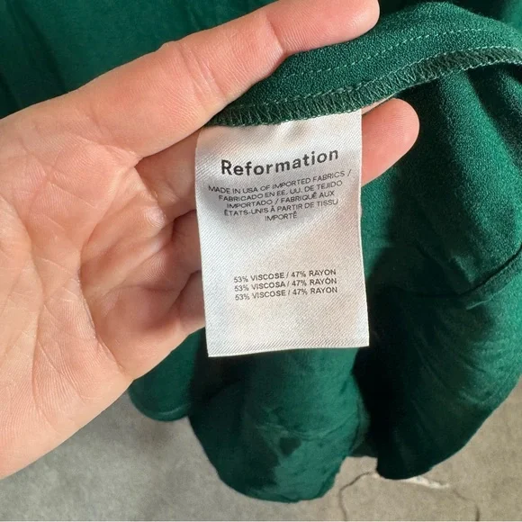 Reformation Gavin Midi Dress Emerald Green size 14 Reformation Gavin Midi Dress Emerald Green size 14